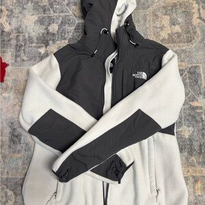 The North Face Gray and Cream Hooded Jacket